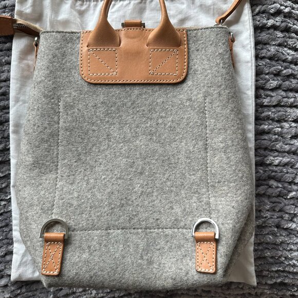 Graf Lantz Bedford Midi Backpack in Granite Merino Wool and Vachetta Leather - Picture 15 of 15